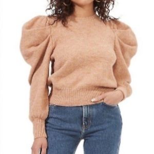 NWT - ASTR the Label Puff Sleeve Sweater - Tan - Size M